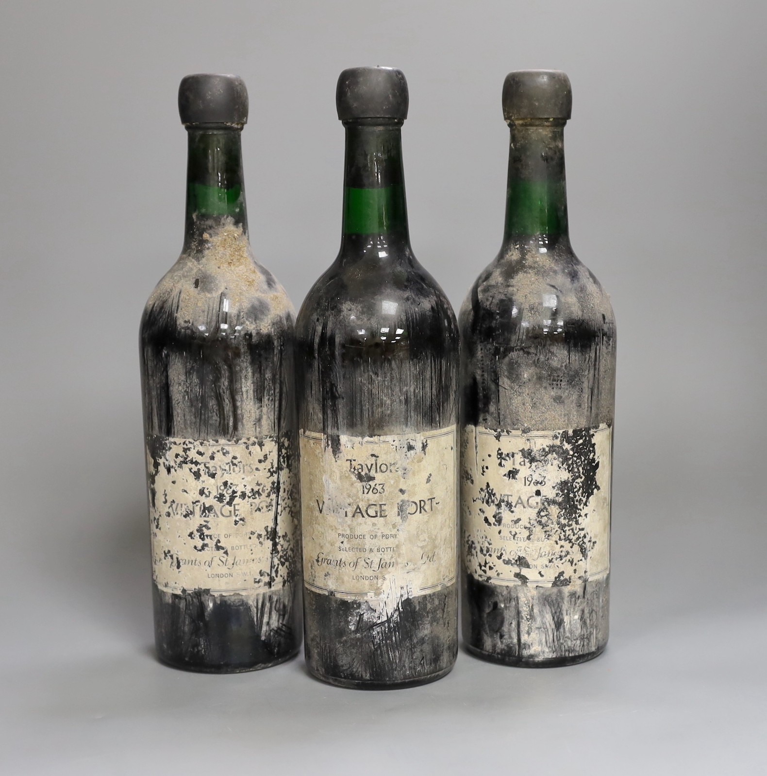 Three bottles of Taylor’s 1963 vintage port